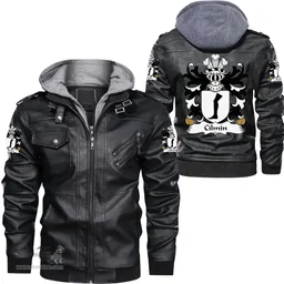 ScotsTee Shop Welsh Cilmin (TROED-DDU) Coat of Arms Family Crest Wales Leather Jacket