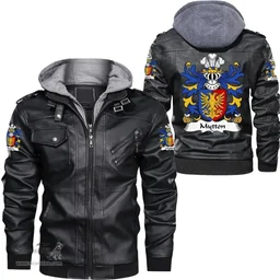 ScotsTee Shop Welsh Mytton (lords of Mawddwy) Coat of Arms Family Crest Wales Leather Jacket