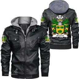 ScotsTee Shop Welsh Quarrel (of Kilpeck, Herefordshire) Coat of Arms Family Crest Wales Leather Jacket