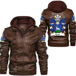 ScotsTee Shop Welsh Jones (of Beaumaris, Anglesey) Coat of Arms Family Crest Wales Leather Jacket