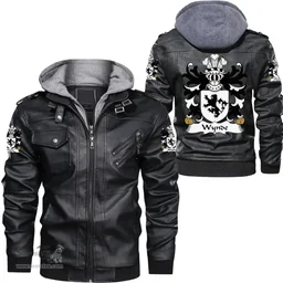 ScotsTee Shop Welsh Wynde (or Weind) Coat of Arms Family Crest Wales Leather Jacket