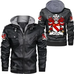 ScotsTee Shop Welsh Stedman (of Cardiganshire) Coat of Arms Family Crest Wales Leather Jacket