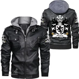 ScotsTee Shop Welsh Madog (AP MAREDUDD, Prince of Powys) Coat of Arms Family Crest Wales Leather Jacket