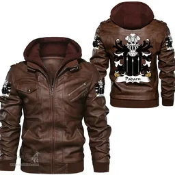 ScotsTee Shop Welsh Padarn (PEISRUDD) Coat of Arms Family Crest Wales Leather Jacket