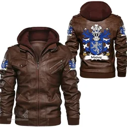 ScotsTee Shop Welsh Madog (AP LLYWELYN AP GRIFFRI-or Madock) Coat of Arms Family Crest Wales Leather Jacket