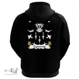 ScotsTee Shop Welsh Cynwrig (SAIS) Coat Of Arms Family Crest Welsh Hoodie Classic