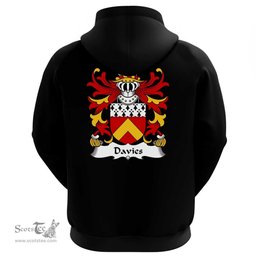 ScotsTee Shop Welsh Davies (of Caerhun, Caernarfonshire) Coat Of Arms Family Crest Welsh Hoodie Classic