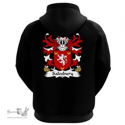 ScotsTee Shop Welsh Salesbury (of Lleweni, Denbighshire) Coat Of Arms Family Crest Welsh Hoodie Classic