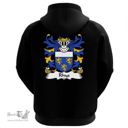 ScotsTee Shop Welsh Rhys (AP DAFYDD) Coat Of Arms Family Crest Welsh Hoodie Classic