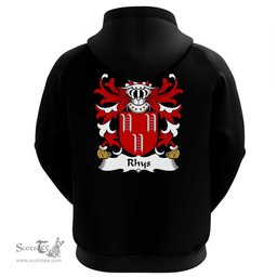 ScotsTee Shop Welsh Rhys (AP DAFYDD GOCH) Coat Of Arms Family Crest Welsh Hoodie Classic
