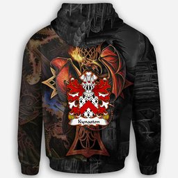 ScotsTee Shop Welsh Kynaston Descended from Iorwerth Goch Coat of Arms Family Crest Wales Hoodie Celtic Cross and Dragon With Sword Hoodie