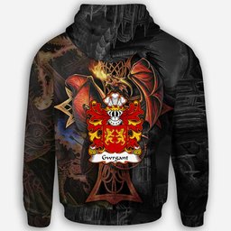 ScotsTee Shop Welsh Gwrgant FARFDRWCHF Monmouthshire Coat of Arms Family Crest Wales Hoodie Celtic Cross and Dragon With Sword Hoodie