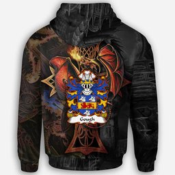 ScotsTee Shop Welsh Gough of Chester c.1481 Coat of Arms Family Crest Wales Hoodie Celtic Cross and Dragon With Sword Hoodie