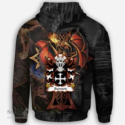 ScotsTee Shop Welsh Syward or Siward lord of Rhutin Glamorgan Coat of Arms Family Crest Wales Hoodie Celtic Cross and Dragon With Sword Hoodie