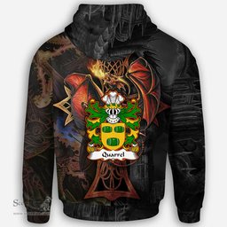 ScotsTee Shop Welsh Quarrel of Kilpeck Herefordshire Coat of Arms Family Crest Wales Hoodie Celtic Cross and Dragon With Sword Hoodie