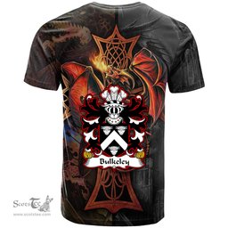 ScotsTee Shop Welsh Bulkeley of Anglesey Coat of Arms Family Crest Wales T Shirt Celtic Cross and Dragon With Sword T Shirt