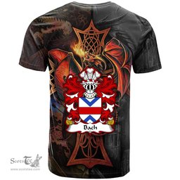ScotsTee Shop Welsh Bach AP GWAITHFOED Coat of Arms Family Crest Wales T Shirt Celtic Cross and Dragon With Sword T Shirt