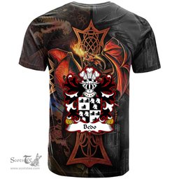ScotsTee Shop Welsh Bedo AP DAFYDD AP GRUFFUDD Coat of Arms Family Crest Wales T Shirt Celtic Cross and Dragon With Sword T Shirt