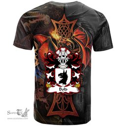 ScotsTee Shop Welsh Bold Bowld of Conwy North Wales Coat of Arms Family Crest Wales T Shirt Celtic Cross and Dragon With Sword T Shirt