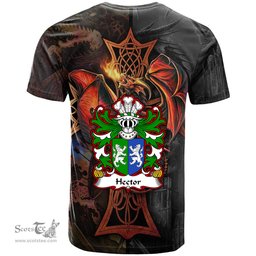 ScotsTee Shop Welsh Hector GADARN The Strong Coat of Arms Family Crest Wales T Shirt Celtic Cross and Dragon With Sword T Shirt