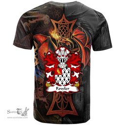 ScotsTee Shop Welsh Fowler Daughter m. Vaughan of Pant glas Coat of Arms Family Crest Wales T Shirt Celtic Cross and Dragon With Sword T Shirt