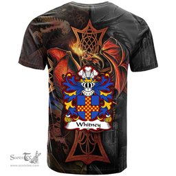 ScotsTee Shop Welsh Whitney of Herefordshire Coat of Arms Family Crest Wales T Shirt Celtic Cross and Dragon With Sword T Shirt