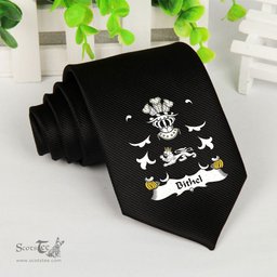 ScotsTee Shop Welsh Bithel Coat of Arms Family Crest Welsh Neck Tie Black Tie