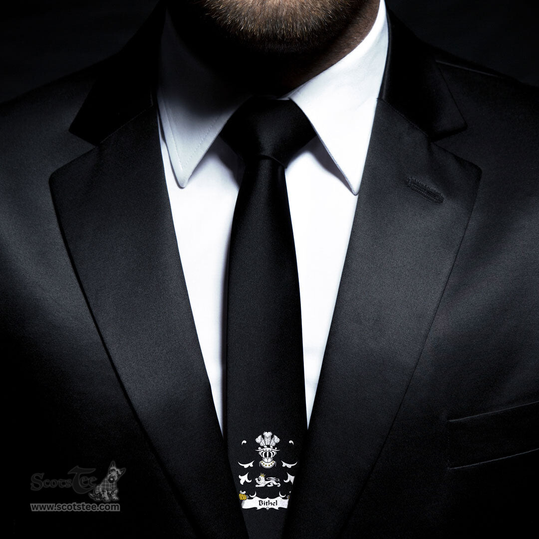 ScotsTee Shop Welsh Bithel Coat of Arms Family Crest Welsh Neck Tie Black Tie