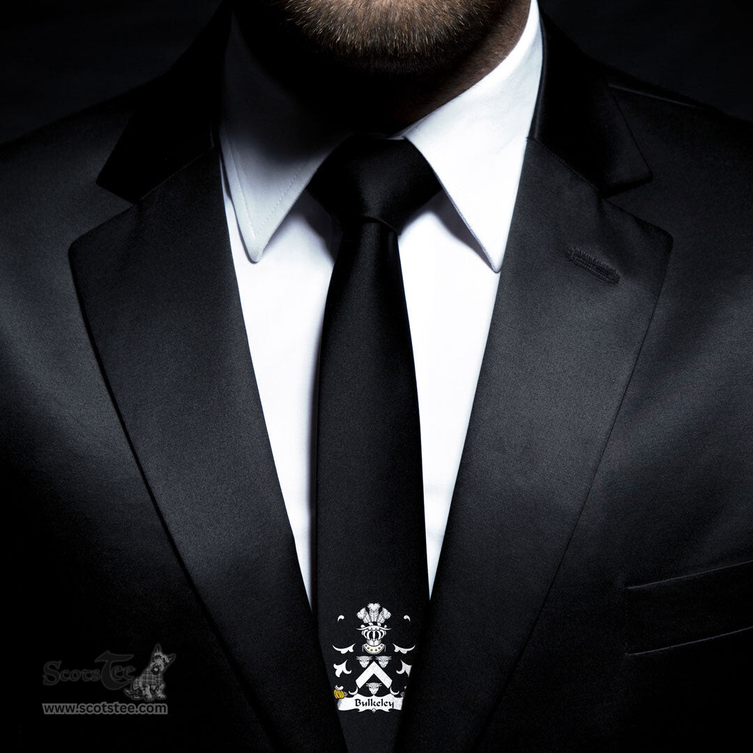 ScotsTee Shop Welsh Bulkeley of Anglesey Coat of Arms Family Crest Welsh Neck Tie Black Tie