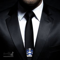 ScotsTee Shop Welsh Cardiff Sir Walter Glamorgan Coat of Arms Family Crest Welsh Neck Tie Black Tie