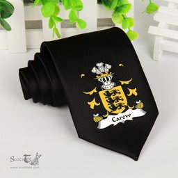 ScotsTee Shop Welsh Carew of Pembrokeshire Coat of Arms Family Crest Welsh Neck Tie Black Tie