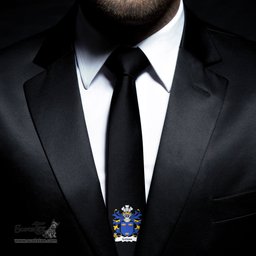 ScotsTee Shop Welsh Cenau AP COEL GODEBOG Coat of Arms Family Crest Welsh Neck Tie Black Tie