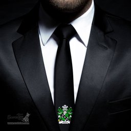 ScotsTee Shop Welsh Ashley Caernarfon Coat of Arms Family Crest Welsh Neck Tie Black Tie