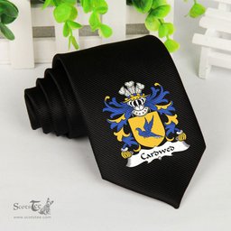 ScotsTee Shop Welsh Cardwed of Twrcelyn Bangor Coat of Arms Family Crest Welsh Neck Tie Black Tie