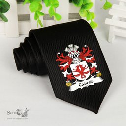 ScotsTee Shop Welsh Cadrod HARDD Coat of Arms Family Crest Welsh Neck Tie Black Tie