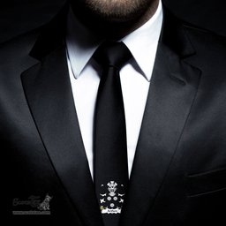ScotsTee Shop Welsh Arthen AP SEISYLL Coat of Arms Family Crest Welsh Neck Tie Black Tie