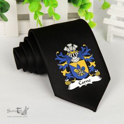 ScotsTee Shop Welsh Carne of Nash and Ewenni Glamorgan Coat of Arms Family Crest Welsh Neck Tie Black Tie