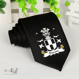 ScotsTee Shop Welsh Durant of Redwick Monmouthshire Coat of Arms Family Crest Welsh Neck Tie Black Tie