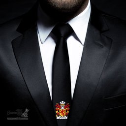 ScotsTee Shop Welsh Bleddyn AP CYNFYN Prince of Powys Coat of Arms Family Crest Welsh Neck Tie Black Tie