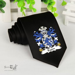ScotsTee Shop Welsh Eyton of Denbighshire Coat of Arms Family Crest Welsh Neck Tie Black Tie
