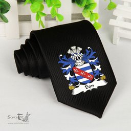 ScotsTee Shop Welsh Don or Donne of Utkington Cheshire Coat of Arms Family Crest Welsh Neck Tie Black Tie
