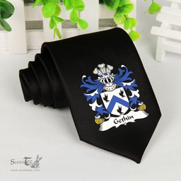 ScotsTee Shop Welsh Gethin a soldier in Normandy in 1430s Coat of Arms Family Crest Welsh Neck Tie Black Tie