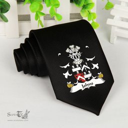 ScotsTee Shop Welsh Johns Sir Hugh of Swansea Coat of Arms Family Crest Welsh Neck Tie Black Tie