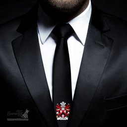 ScotsTee Shop Welsh Griffith of Penrhyn descended from Gwilym Coat of Arms Family Crest Welsh Neck Tie Black Tie