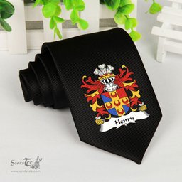 ScotsTee Shop Welsh Henry AP GWILYM AP THOMAS Coat of Arms Family Crest Welsh Neck Tie Black Tie