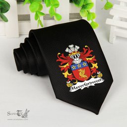 ScotsTee Shop Welsh Haverfordwest priory of Coat of Arms Family Crest Welsh Neck Tie Black Tie