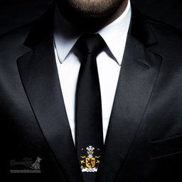 ScotsTee Shop Welsh Grant of Llwyn y grant Glamorgan Coat of Arms Family Crest Welsh Neck Tie Black Tie