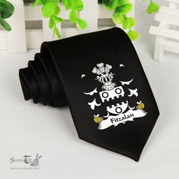 ScotsTee Shop Welsh Fitzalan alias Viell Coat of Arms Family Crest Welsh Neck Tie Black Tie