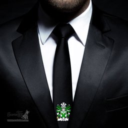 ScotsTee Shop Welsh Lord or Lort of St Patrick Pembrokeshire Coat of Arms Family Crest Welsh Neck Tie Black Tie