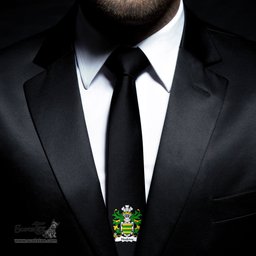 ScotsTee Shop Welsh Hoskins of Monmouthshire Coat of Arms Family Crest Welsh Neck Tie Black Tie